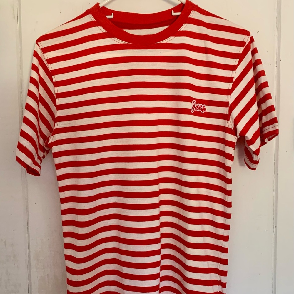 Jet Life Red and White Striped T-Shirt